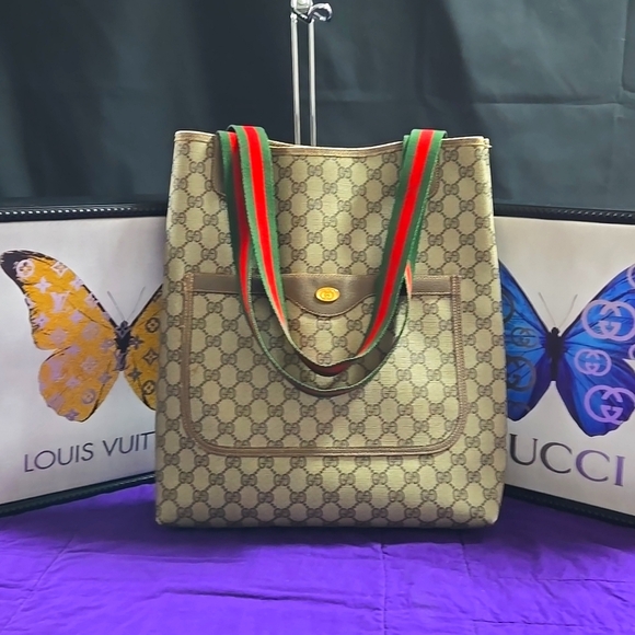 VGC VINTAGE GUCCI SHERRY LINE TOTE/ SHOULDER BAG - Picture 1 of 13